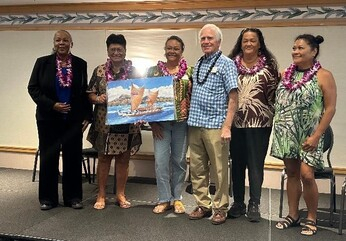FIABCI-USA President Shirley Johnson-Boyd, Blanche McMillan Community Builder Award winner for Hui Mahi‘ai ‘Āina, Robbie Akana, Wally Inglis Coalition for Specialized Housing, Rena Leanio, Kainoa Choy